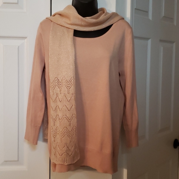 Cable & Gauge Sweaters - cable & gauge - sweater with scarf NWOT